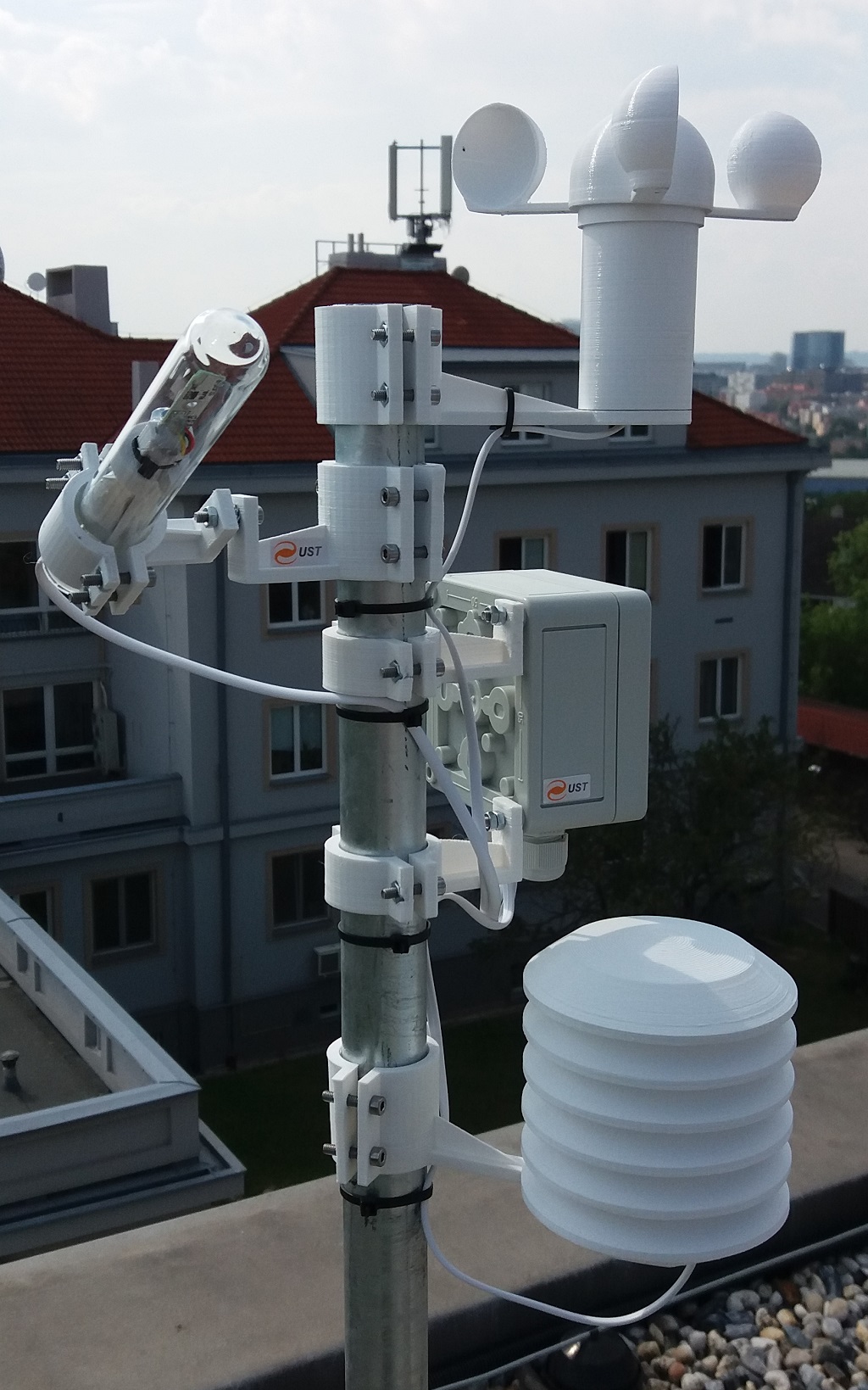 Automatic Weather station mounted on building roof